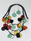 Handmade Tagua Nut Set Necklace And Earrings 