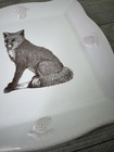 Decorative Fox Collector Plate Platter White Ceramic Woodland Animal Decor