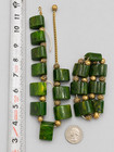 Vtg Green Yellow Marbled Catalin Bakelite Necklace   Bracelet Art Deco Geometric