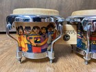 Santana By Latin Percussion Mini Tunable Bongos Natural Rawhide Heads Wood Body