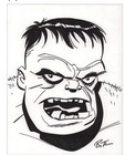 Bruce Timm Rare Original Art  marvel  Hulk Head Sketch Signed By The Artist