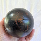 4  Dark Stain Wooden Home Decor Accent Orb Sphere Ball 12 4 Oz  pre-loved 