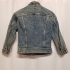Vintage 90s Y2k Lee Grunge Military Style Blue Jean Denim Trucker Jacket Kids Md