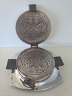Vintage Electric Krumkake Pizzelle Baker Iron Chrome Capitol Made In Usa