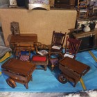 Lot Of  35 Pieces Vintage Miniatures Wooden Furniture 