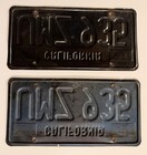 Matched Pair Vintage  1963 California Black License Plates Umz 935