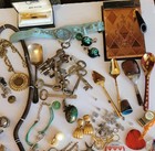 Junk Drawer Lot Pins Buttons Coins Random Items Vintage