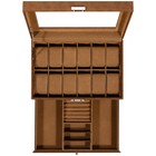 12 Slots Watch Box Pu Leather Glass Top Lockable Jewelry Display Case