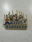 Jewish Mickey Mouse Disney Happy Hanukkah Chanukah Pin Brooch Gold Tone Menorah