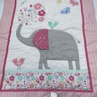 Parents Choice Pink Elephant 3 Piece Crib Bedding Set Comforter Sheet Skirt