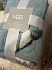 Ugg Damietta Organic Cotton Jersey Teal Star Sherpa Baby Infant Crib Quilt Nwt