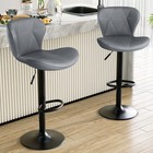 Bar Stools Set Of 2 4 Pu Leather Bar Stools Adjustable Swivel Kitchen Stools