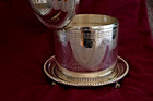 Antique Atkin Brothers Sheffield Epns Silver Plate Biscuit Barrel Engraved C1900