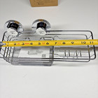 Leverloc Shower Caddy Suction Cup Bathroom Shelf Basket Hooks Chrome Silver