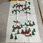New Kitchen Dish Towel Winter Snow Scene Sleigh Christmas Linen Blend Colorful