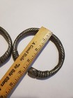 Antique Yemenite Jewish Solid Silver Cuff Armlet bracelets - Set Of 2