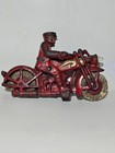 Hubley Antique Cast Iron Police  Motorcycle With Working Headlight Old Antique