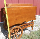 Vintage Mid-century Drop Leaf Table Bar Tea Cart Serving Trolley W handle Drawer
