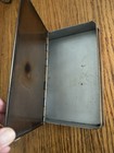 Vintage Old Tin Metal Book Shaped Storage Box Container Box