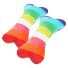  2 Pcs Colorful Bone Dog Toy Puppy Fetch Toys Shape Pet Chew Squeaky