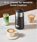 8-in-1 Electric Milk Frother For Latte Coffee  9 Oz Warm And Cold Foam Automatic