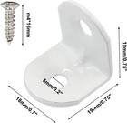 20 Pcs White Iron L Bracket 90   Right Angle Wall Corner Brace With Screws