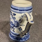 Delfts Blauw Blue And White Beer Stein Music Box In Base Hand Painted In Holland
