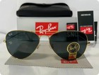 New Ray-ban Rb3025 Aviator Sunglasses Gold Frame Glass Gray Lens 58 Mm
