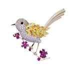Adorable Colorful Brooch Pin Flower Bird Shiny Zircon Fashion Women Gift Party