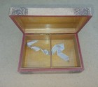 Vintage Italian Heraldic Lion Wooden Faux Leather Bound  Playing Cards Box 