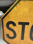 Vintage  24   x24    Yellow   Black Stop Sign Octagon