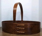 Vintage  Wood Shaker Style Basket Oval Pantry Box Signed 14 l X 11 w X 10 h
