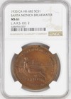 1933 Santa Monica Breakwater Medal  larsco 2   Hk-682  Ms61 Ngc California Token