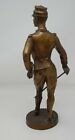 Antique Vintage Bronze Statue Sculpture French Military Soldier Hussar - 14 5 