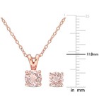 Amour Rose Plated Silver 1 4 5ct Tgw Morganite Necklace And Earrings Set