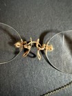 Nez Pince Antique Eyeglasses W  Gold Plated Hairpin And Original Case 