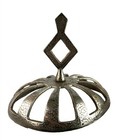 Antique Cast Iron Parlor Stove Swing Top Finial Open Lattice Vent Cover P12