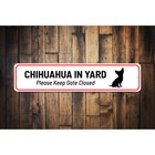 Dog Warning Sign Chihuahua Pet Plaque Aluminum Metal Wall Decor Sign
