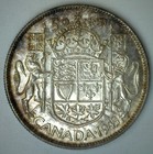 1943 Canada Silver 50 Cents Coin 50c Canadian Half Dollar Au Condition Toned