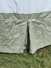 Vtg Custom Green Stripe Queen Dust Ruffle 20   drop Lined Tailored Bed Skirt