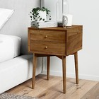  32704 Harper Mid-century Oak Wood Nightstand Set Of 1 Side Table Oak Brown