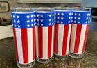 Set Of 4 Vintage American Flag Highball Glasses