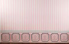 Dollhouse Wallpaper Pink White Striped Annabelle Wainscot 1 12 Scale Itsy Bitsy