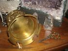 Antique Art Nouveau Brass Desktop String Box With Scissors