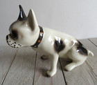 Vtg Robert Simmons Ceramic Glazed Dog Boston Terrier French Bull Dog Sparky Mcm