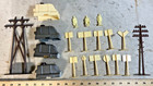Vintage Plastic Train Accessories Marx O Scale - Bumpers  Signs  People  More c 