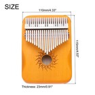 21 Keys Thumb Piano  Yellow Mini Portable Finger Piano Maple Wood Sun Pattern