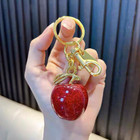 Coach Red Apple Bag Charm Keychain Resin Metal Brass Purse Decoration