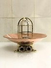 Nautical Original Vintage Old Brass Ceiling Mount Ship Light With Copper Shade