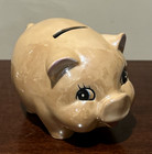 Vintage Piggy Bank With Iridescent Glaze -5  Long  3 1 2  Tall